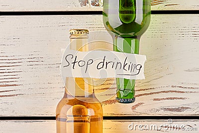 Stop drinking and start feel life. Stock Photo