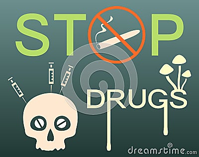 Stop drugs banner Vector Illustration