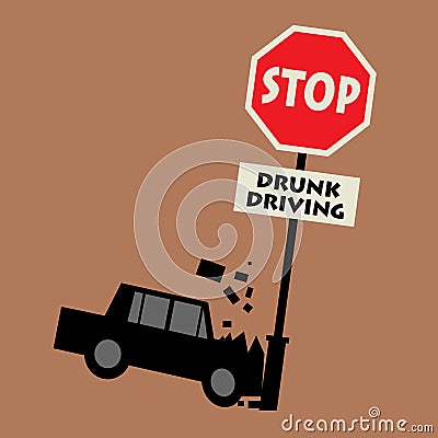 Stop drunk driving Vector Illustration