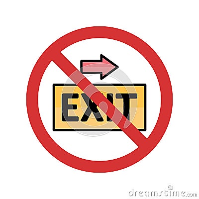 Stop Exit Isolated Vector icon which can easily modify or edit Vector Illustration