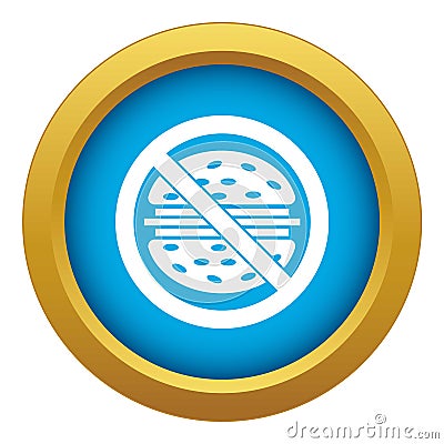 Stop fast food icon blue vector isolated Vector Illustration