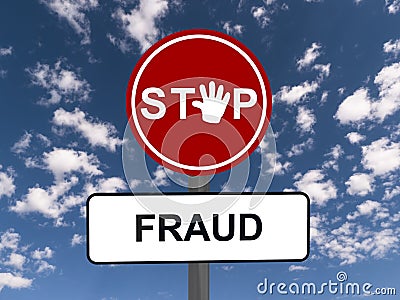Stop fraud road sign Stock Photo