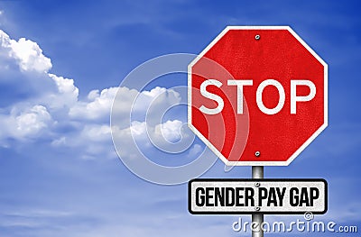Stop Gender Pay Gap Stock Photo