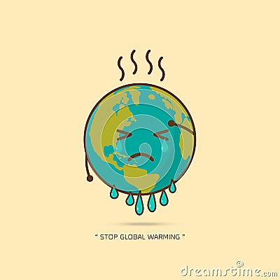 Stop global warming vector illustration Vector Illustration