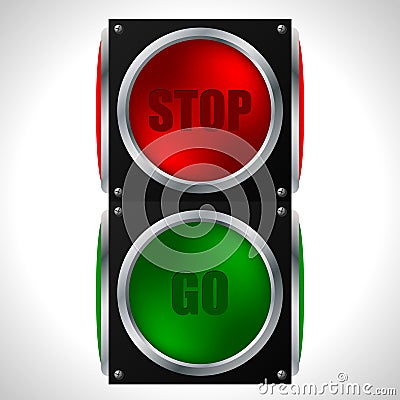 Stop and go sign for racers Vector Illustration