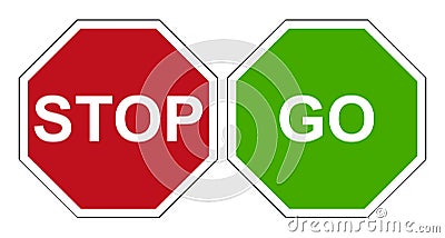 Stop go sign Vector Illustration