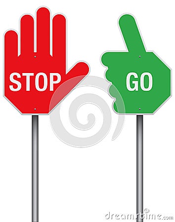 Stop and Go Signs Vector Illustration