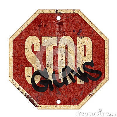 Stop Guns Sign Grunge Vintage Stock Photo