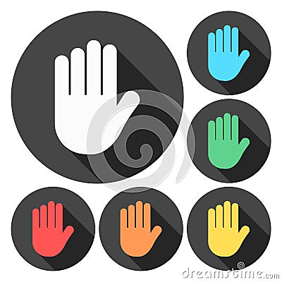 Stop hand Icon, Hand sign icon, No Entry or stop symbol Vector Illustration
