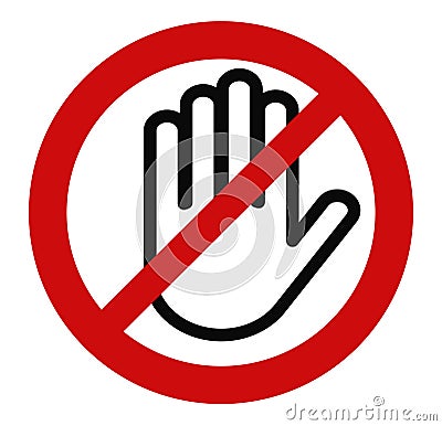 Stop hand, No entry Vector Illustration