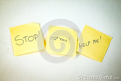 Stop! I love You! HELP ME! Stock Photo