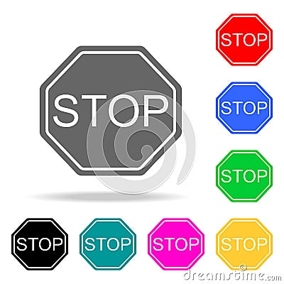 Stop Icon. Elements in multi colored icons for mobile concept and web apps. Icons for website design and development, app developm Stock Photo