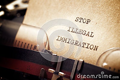 Stop illegal immigration phrase Stock Photo