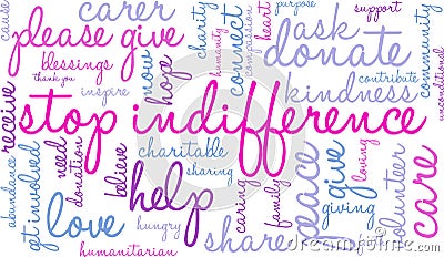 Stop Indifference Word Cloud Vector Illustration