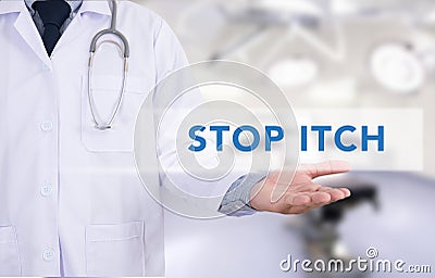 Stop ITCH word Stock Photo