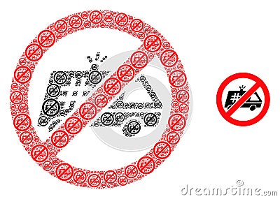 Stop Jail Police Car Fractal Icon Collage Vector Illustration