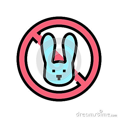 stop kill rabbits color icon vector illustration Cartoon Illustration