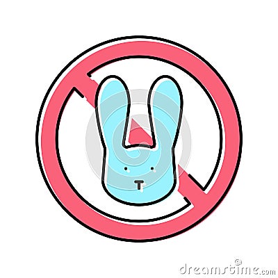 stop kill rabbits color icon vector illustration Vector Illustration