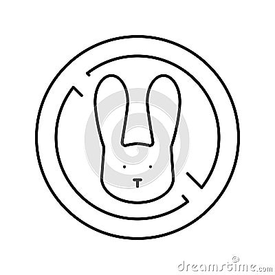 stop kill rabbits line icon vector illustration Vector Illustration