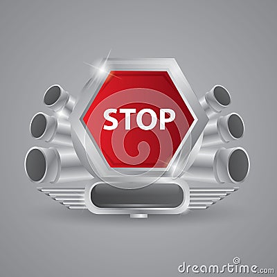 stop line board. Vector illustration decorative design Vector Illustration