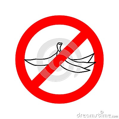 Stop littering. Ban garbage. It is forbidden to litter. Apple c Vector Illustration