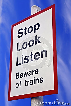 Stop Look Listen Stock Photo