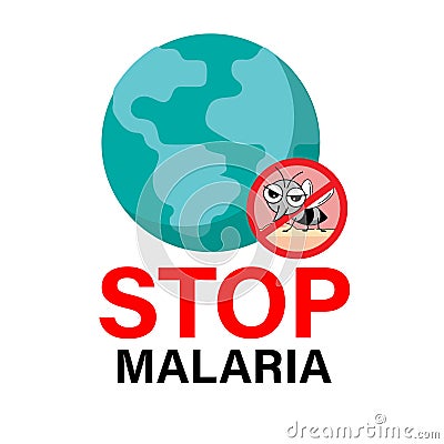 Stop Malaria sign. Vector Illustration