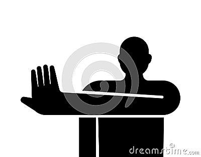 Stop man hand. Avast sign. vector illustration Vector Illustration