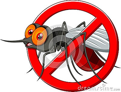 Stop mosquito cartoon Stock Photo