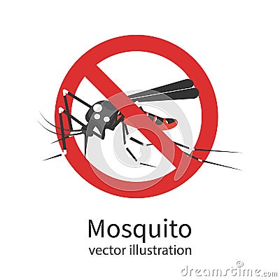 Stop mosquito vector sign Vector Illustration