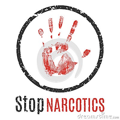 Stop narcotics sign Vector Illustration