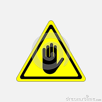 STOP, no entry hand sign, attention Stock Photo