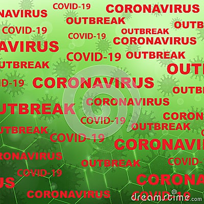 Stop Pandemic Novel Coronavirus Icon on Green Blured Background. COVID-19 Vector Illustration