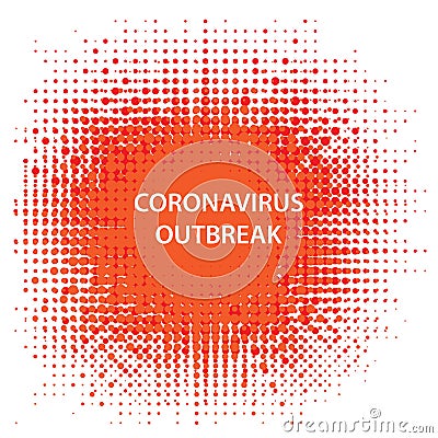 Stop Pandemic Novel Coronavirus Sign on Red Halftone Background. COVID-19 Vector Illustration