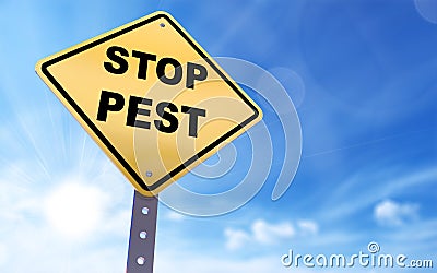 Stop pest sign Stock Photo