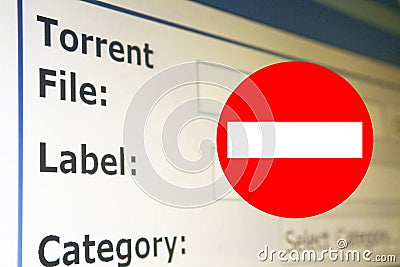 Stop piracy-torrent download internet Stock Photo