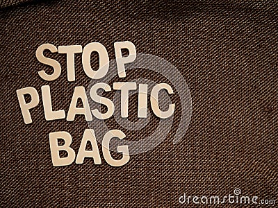 Stop plastic bag Stock Photo