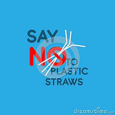 Stop plastic campaign. No plastic campaign Vector Stock Photo