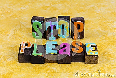 Stop please no touch forbid forbidden woman body ban talking Stock Photo