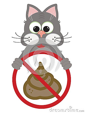 Stop Poop Sign Vector Illustration