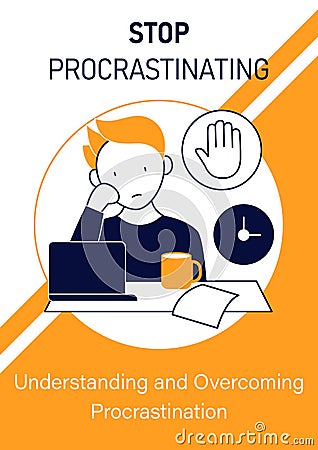 Stop procrastinating brochure Vector Illustration