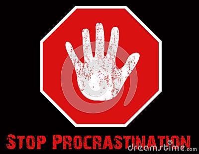Stop Procrastination Illustration Cartoon Illustration