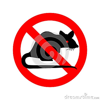 Stop Rat. Ban Big Mouse. Rodent Prohibitive sign vector Illustration Vector Illustration