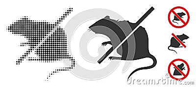 Stop Rats Halftone and Solid Icon Vector Illustration
