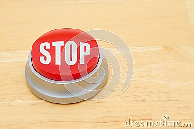 A Stop red push button Stock Photo