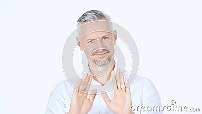 Stop, Rejecting Gesture, No By Businessman , grey hair Stock Photo