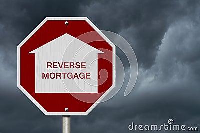 Stop Reverse Mortgage Borrowing Road Sign Stock Photo