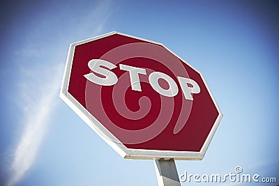 Stop road sign Stock Photo