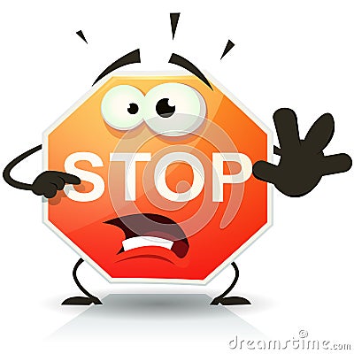 Stop Road Sign Icon Character Vector Illustration