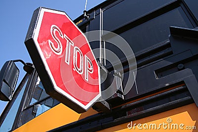 Stop for Schoolbus Stock Photo